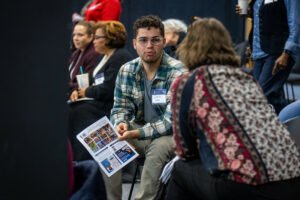 Man engaged in conversation