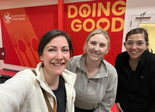 three women smiling